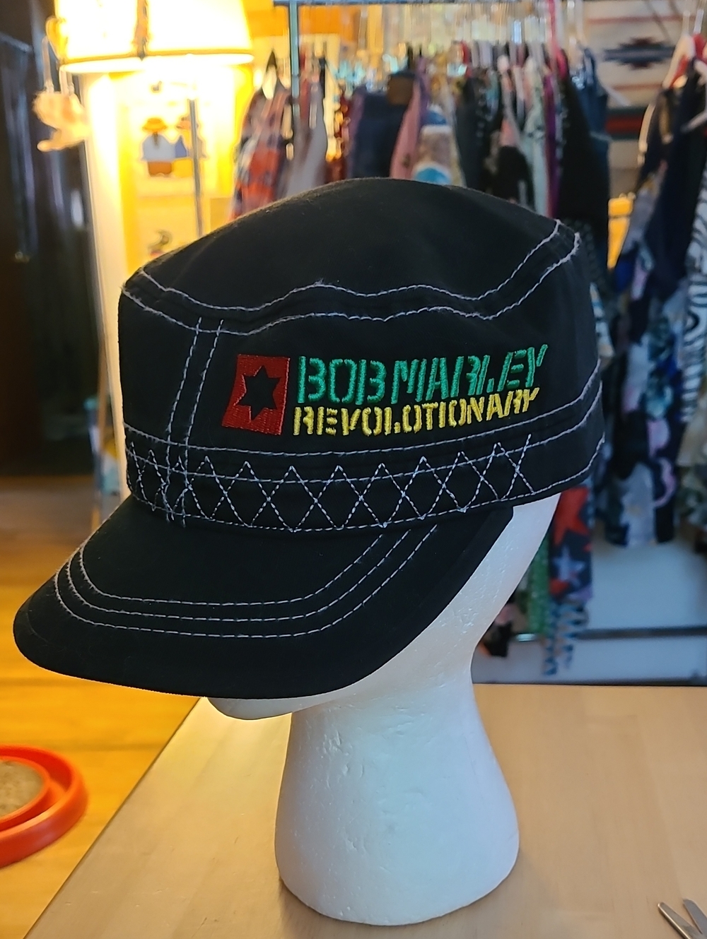 Bob Marley Revolutionary Black Military Cap